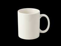 Blank white ceramic mug isolated on transparent background, ready for custom design, sublimation printing, and print-on-demand merchandise applications.
