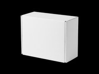 Blank white rectangular box isolated on transparent background, ready for packaging design, product mockups, branding, print-on-demand, and sublimation projects.