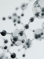 Transparent glass molecular structure with atoms and bonds on light background, science and chemistry concept for research.