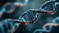 DNA double helix structure with glowing molecular bonds for genetic research and biotechnology applications in medical science and laboratory studies.