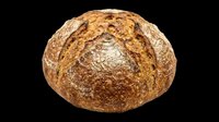 Rustic whole grain round bread loaf isolated on transparent background, ready for stickers, print on demand, T-shirt design, clipart, and sublimation projects.