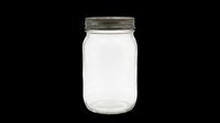 Glass mason jar with metal lid, isolated on transparent background. Ready for stickers, clipart, t-shirt design, print on demand, and sublimation projects.