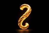 Glowing question mark symbol created with light streaks and energy effects on dark background, mysterious and enigmatic design element for creative projects.