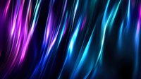 Vibrant flowing lines of neon purple and blue light create dynamic abstract pattern against dark background, suitable for modern tech and energy concepts.