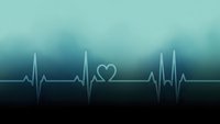Electrocardiogram heartbeat rhythm with heart symbol on turquoise gradient background for medical healthcare cardiology concepts and wellness designs.
