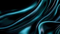 Luxurious turquoise silk fabric with elegant flowing folds and smooth waves creates dramatic light effects on dark background. Suitable for luxury fashion designs.