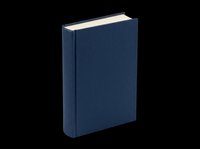 Navy blue hardcover book isolated on transparent background, ready for stickers, clipart, t-shirt design, print on demand, and sublimation projects.