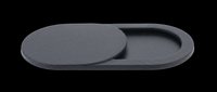 Webcam cover privacy slider in dark gray, isolated on transparent background. Clipart for tech stickers, print on demand, T-shirt design, and sublimation projects.