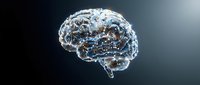 Digital brain with glowing neural network connections and circuit patterns representing artificial intelligence and machine learning technology.