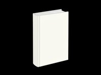 Closed book with blank cream pages and gray spine, isolated on transparent background, ready for design use on t-shirts, clipart, stickers, and print-on-demand products.