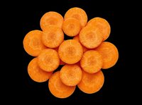 Sliced carrots isolated on transparent background, ready for clipart, t-shirt design, stickers, print-on-demand products, and sublimation projects.