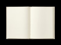 Open blank notebook with empty pages, isolated on transparent background. Ready for stickers, clipart, print on demand, T-shirt design, and sublimation projects.