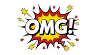 OMG comic book explosion burst with stars on white background. Pop art style exclamation with bright colors for social media, stickers, prints.