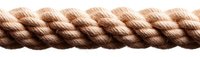 Twisted brown natural rope in horizontal position isolated on white background, ready for marine and nautical design projects and commercial use.