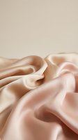 Soft blush pink silk fabric with elegant flowing folds and luxurious texture for fashion design and textile backgrounds.