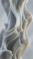 Flowing white and gray organic forms with smooth, fluid curves and soft lighting, suitable for abstract backgrounds and modern design projects.