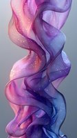 Flowing abstract smoke waves in pink, purple and blue colors with glowing particles creating magical ethereal atmosphere for creative design backgrounds.