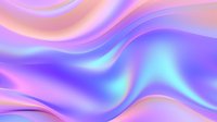 Smooth flowing waves in holographic pastel colors create dreamy abstract background with pink, purple and blue gradient transitions. Suitable for modern design projects.