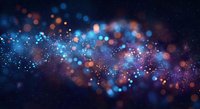 Cosmic nebula with glowing particles and bokeh lights creating magical space atmosphere for digital backgrounds and fantasy designs.