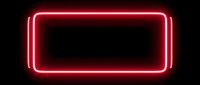 Red neon rectangular frame glowing against dark background, isolated design element for signage, advertising, and digital projects.