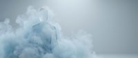Man silhouette emerging from clouds, representing spirituality, transcendence, and ethereal concepts for wellness and meditation design projects.
