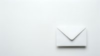 White envelope on a clean white background with copy space, symbolizing mail, communication, and correspondence for business or personal use.