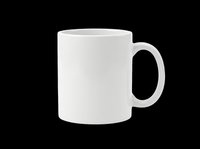 Blank white ceramic mug isolated on transparent background, ready for custom design, sublimation printing, and print-on-demand merchandise applications.