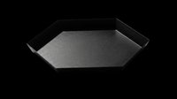 Hexagonal black tray isolated on transparent background, ready for design use on t-shirts, clipart, stickers, print-on-demand products and sublimation projects.
