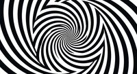 Hypnotic black and white spiral creating optical illusion effect. Abstract geometric pattern with swirling lines for modern design projects and visual arts.