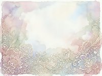 Watercolor floral border frame with ornate mandala patterns in soft pastel tones, isolated on white background for design projects.
