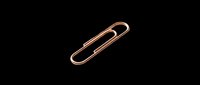 Copper paper clip isolated on transparent background, ready for office, stationery, and design projects including t-shirts, clipart, and print-on-demand products.