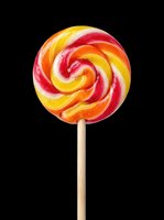 Colorful swirl lollipop on a stick, isolated on transparent background, ready for stickers, t-shirt design, clipart, and print on demand use.