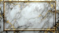 Luxurious gray and white marble texture with golden veins and rectangular frame border on dark background, natural stone pattern for elegant design.