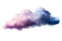 Dreamy cosmic clouds in pink and blue colors with sparkling stars on transparent background, suitable for fantasy and celestial design projects.