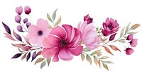 Romantic floral arrangement with pink anemone flowers, delicate petals, and watercolor foliage in soft pastel tones on white background, isolated for design projects.