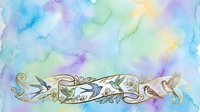 Watercolor ornamental banner with flowing ribbons, botanical elements, and birds in soft pastel tones. Suitable for invitations, greeting cards, and decorative design projects.