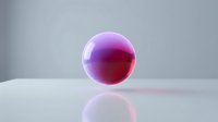 Glossy sphere with vibrant magenta and purple gradient, glowing neon effect on neutral background, suitable for tech, design, and modern digital projects.