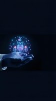 Businessman hand holding glowing holographic kidneys with digital network connections on dark background for medical technology presentations.