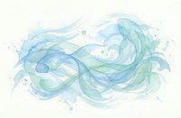 Flowing watercolor waves in soft blue and green tones with organic curves and splashes on white background for creative design projects.
