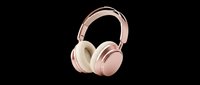 Rose gold wireless headphones with soft beige ear cushions, isolated on transparent background. Ready for design use on t-shirts, clipart, stickers, print-on-demand products, and sublimation projects.