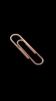Copper paper clip isolated on transparent background, ready for office supply designs, stationery graphics, clipart collections, and print-on-demand products.