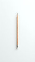 Sharpened wooden pencil with metal ferrule and eraser on white background, suitable for education, writing, and office supplies concepts.