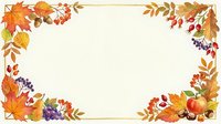 Autumn leaves, berries, and pumpkins frame a cream background, creating a seasonal border design ideal for fall invitations, greeting cards, and harvest-themed marketing materials.