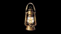 Vintage brass oil lantern with handle, isolated on transparent background, ready for t-shirt designs, clipart, stickers, print-on-demand products and sublimation projects.