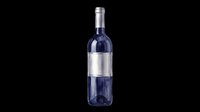Dark blue wine bottle with blank label, isolated on transparent background. Ready for stickers, t-shirt design, print on demand, sublimation, and clipart use.