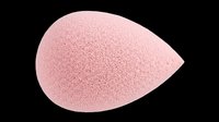 Pink teardrop makeup blending sponge isolated on transparent background, ready for beauty clipart, T-shirt design, stickers, print on demand, and sublimation projects.