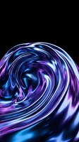 Swirling liquid metal with vibrant blue and purple neon gradients creates a dynamic, flowing abstract composition against a dark background for modern design projects.