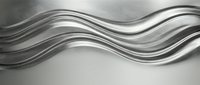 Abstract metallic silver waves flowing smoothly across neutral background creating elegant modern design for luxury branding and contemporary decor.