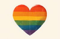 Rainbow colored heart shape with grunge texture effect on light background shows pride, unity and love concept for equality movement and celebrations.