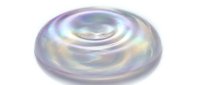 Translucent iridescent dome with holographic light reflections on white background, isolated for design and overlay use.